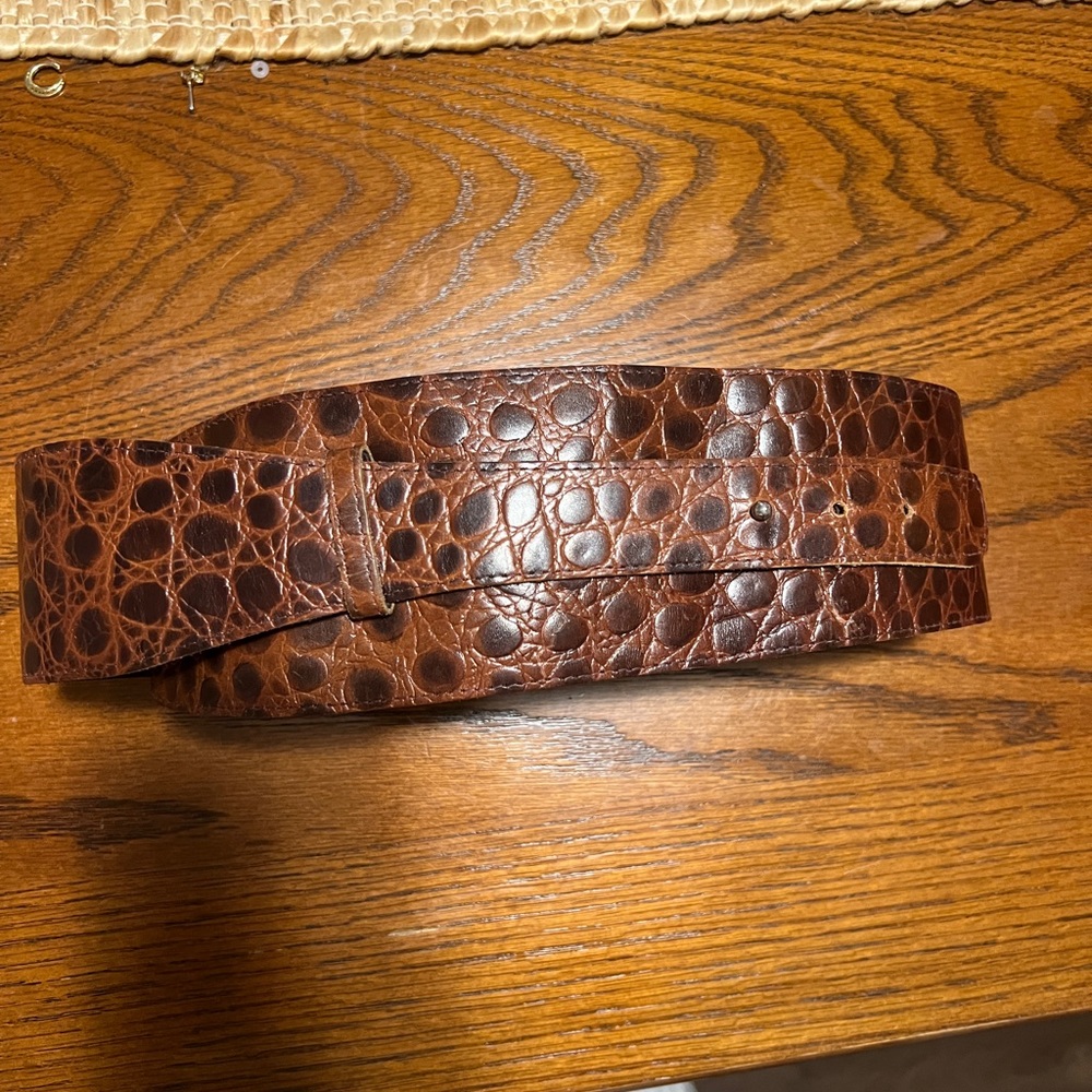 Brown faux leather belt